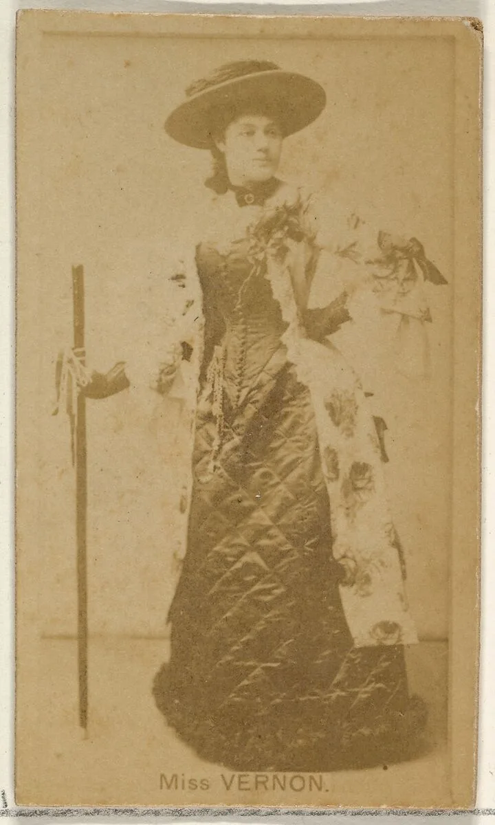 Miss Vernon, from the Actors and Actresses series (N45, Type 8) for Virginia Brights Cigarettes — Allen & Ginter