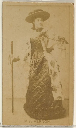 Miss Vernon, from the Actors and Actresses series (N45, Type 8) for Virginia Brights Cigarettes