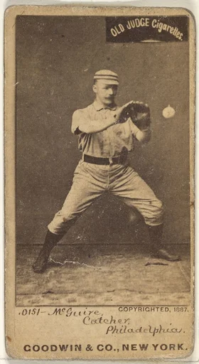 James Thomas "Deacon" McGuire, Catcher, Philadelphia, from the Old Judge series (N172) for Old Judge Cigarettes