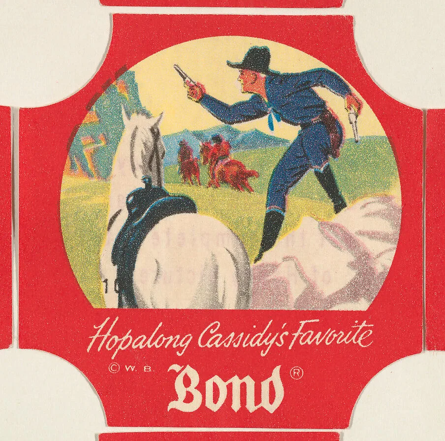 No. 10, from the Hopalong Cassidy bread labels series (D290-8) issued by Bond Bread — Warner Bros|Bond Bread