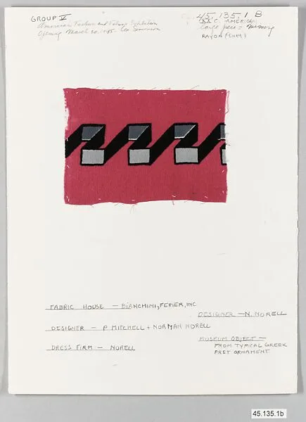 Textile piece — Bianchini-Férier|Peter Todd Mitchell|Norman Norell
