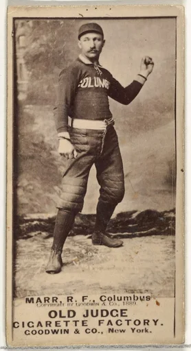 Charles W. "Lefty" Marr, Right Field, Cleveland, from the Old Judge series (N172) for Old Judge Cigarettes
