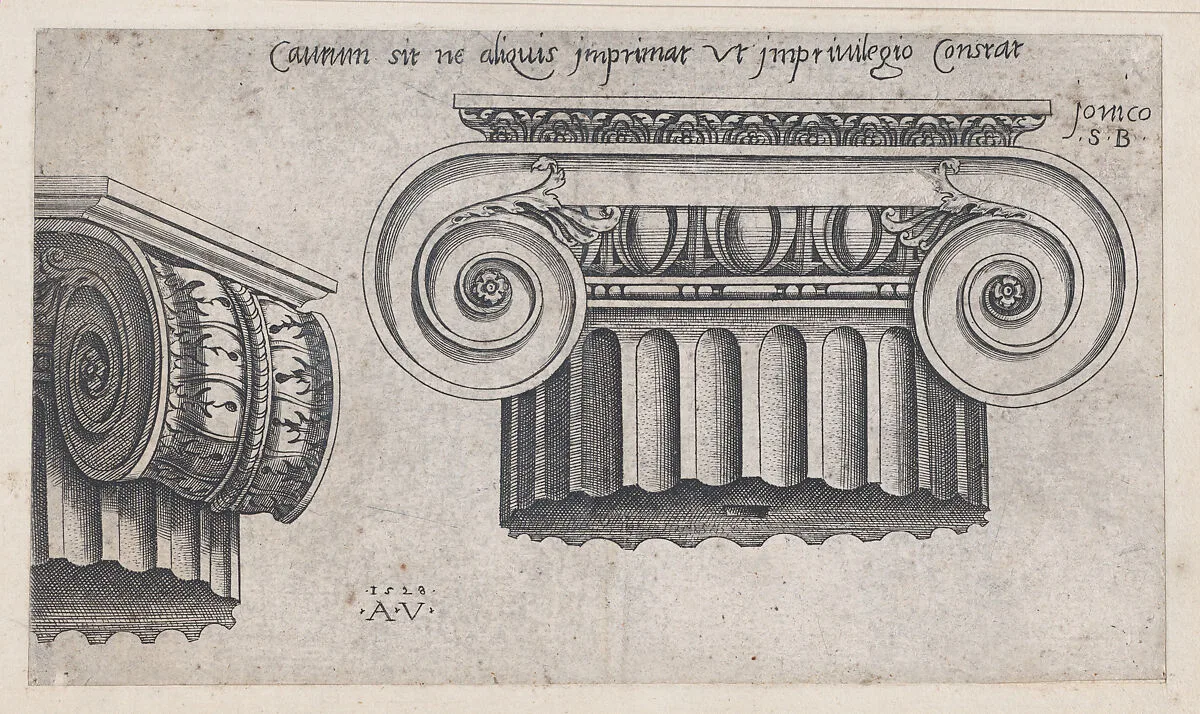Speculum Romanae Magnificentiae: Ionic Capital — Agostino Veneziano (Agostino dei Musi)