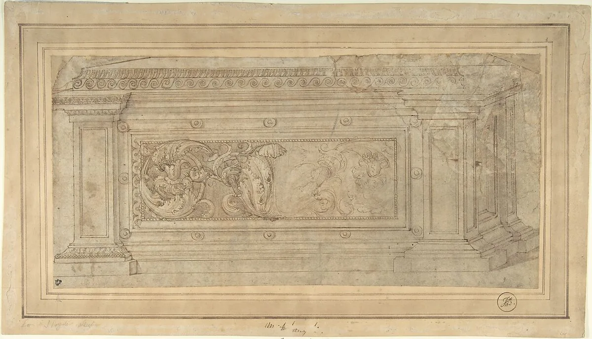 Design for a Cassone — Anonymous, Italian, 16th century