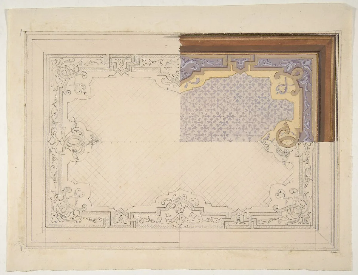 Design for the painted decoration of a ceiling — Jules-Edmond-Charles Lachaise|Eugène-Pierre Gourdet