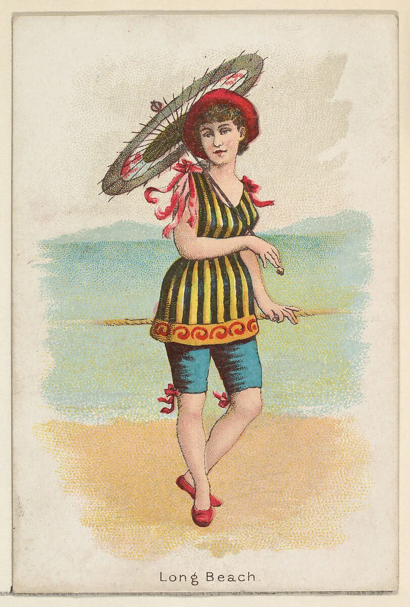 Long Beach, from the Beautiful Bathers series (N192) issued by Wm. S. Kimball & Co. — Julius Bien|William S. Kimball & Company