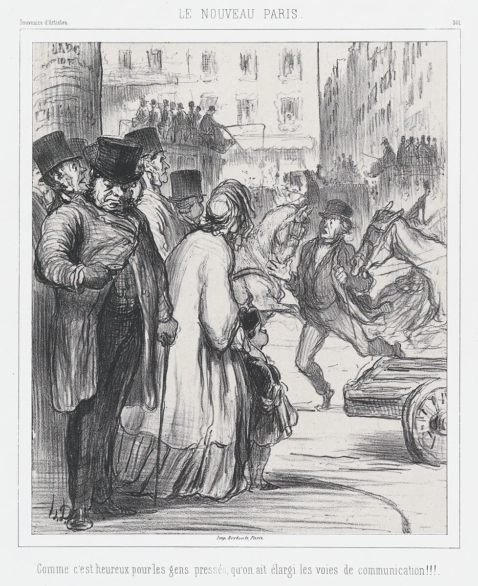 The New Paris, How fortunate for those in a hurry that the avenues have been widened!!!, published in Souvenirs d'Artistes — Honoré Daumier|Bertauts