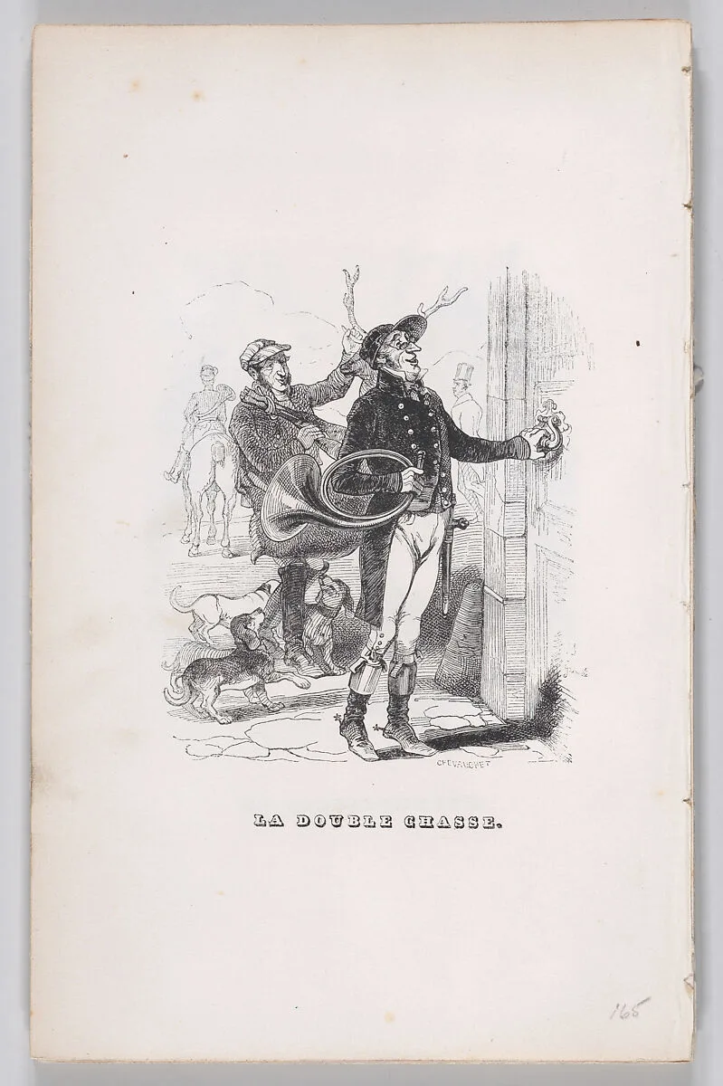 "The Double Hunt" from The Complete Works of Béranger — Henry Isidore Chevauchet|J. J. Grandville|Fournier & Perrotin|Pierre Jean de Béranger