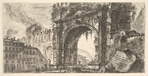Plate 17: The Arch of Rimini built by Augustus (Arco di Rimino fabbricato da Augusto), from "Alcune Vedute di Archi Trionfali ed altri monumenti inalzati da Romani parte di quali se veggono in Roma e parte per l'Italia"