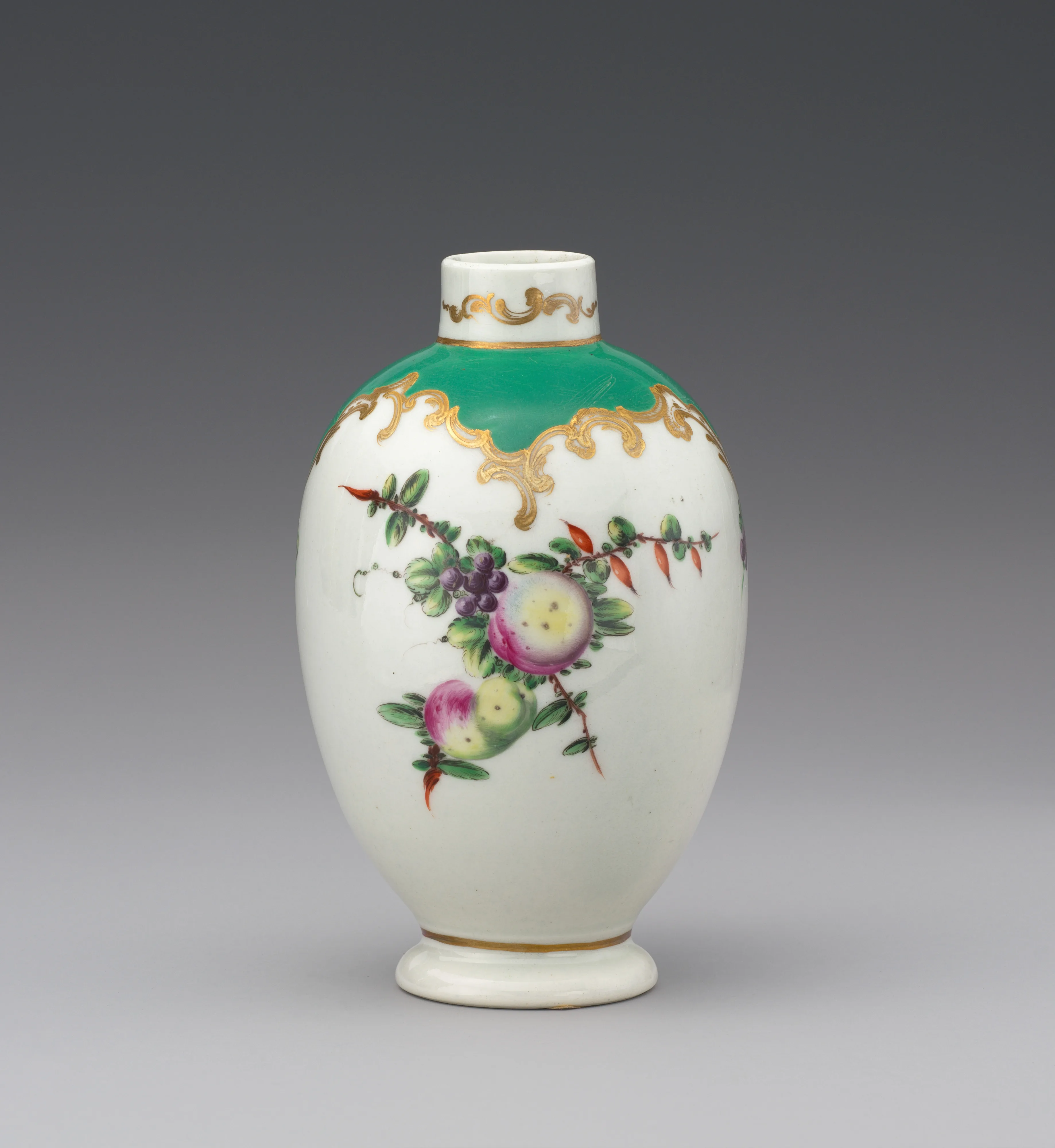 Tea caddy (part of a service) — Worcester factory|Dr. Wall Period