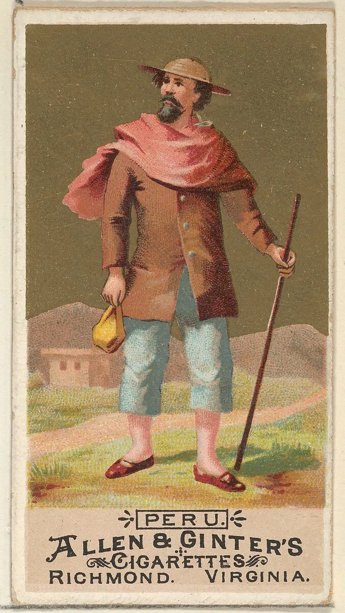 Peru, from the Natives in Costume series (N16) for Allen & Ginter Cigarettes Brands — Allen & Ginter