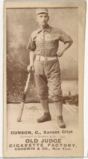 Joseph Brook "Joe" Gunson, Catcher, Kansas City Cowboys, from the Old Judge series (N172) for Old Judge Cigarettes