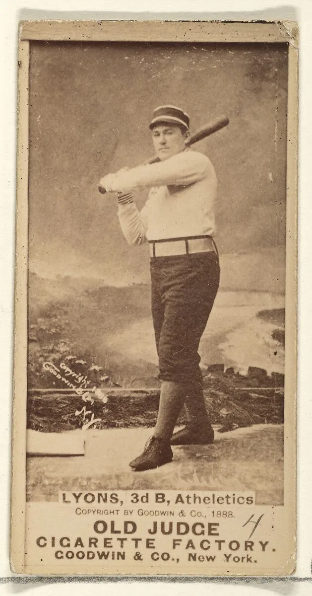 Lyons, 3rd Base, Philadelphia Athletics, from the Old Judge series (N172) for Old Judge Cigarettes — Goodwin & Company