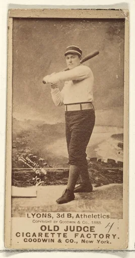 Lyons, 3rd Base, Philadelphia Athletics, from the Old Judge series (N172) for Old Judge Cigarettes