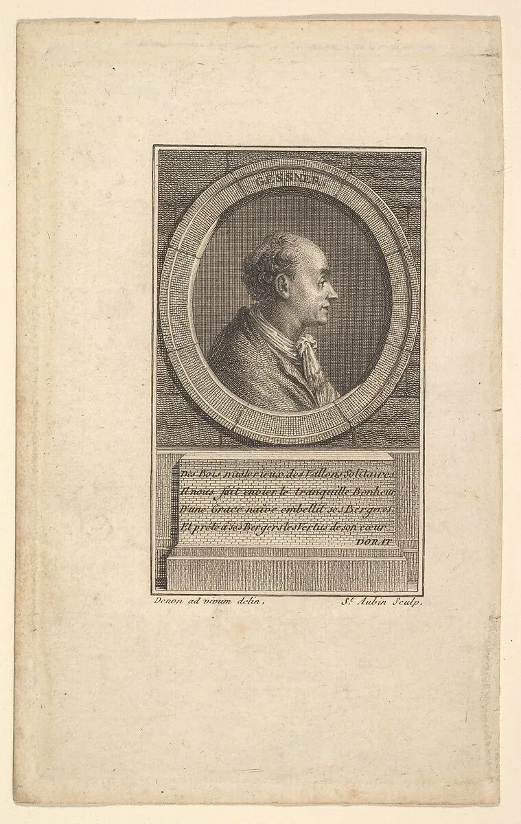 Portrait of Gessner — baron Dominique Vivant Denon|Augustin de Saint-Aubin