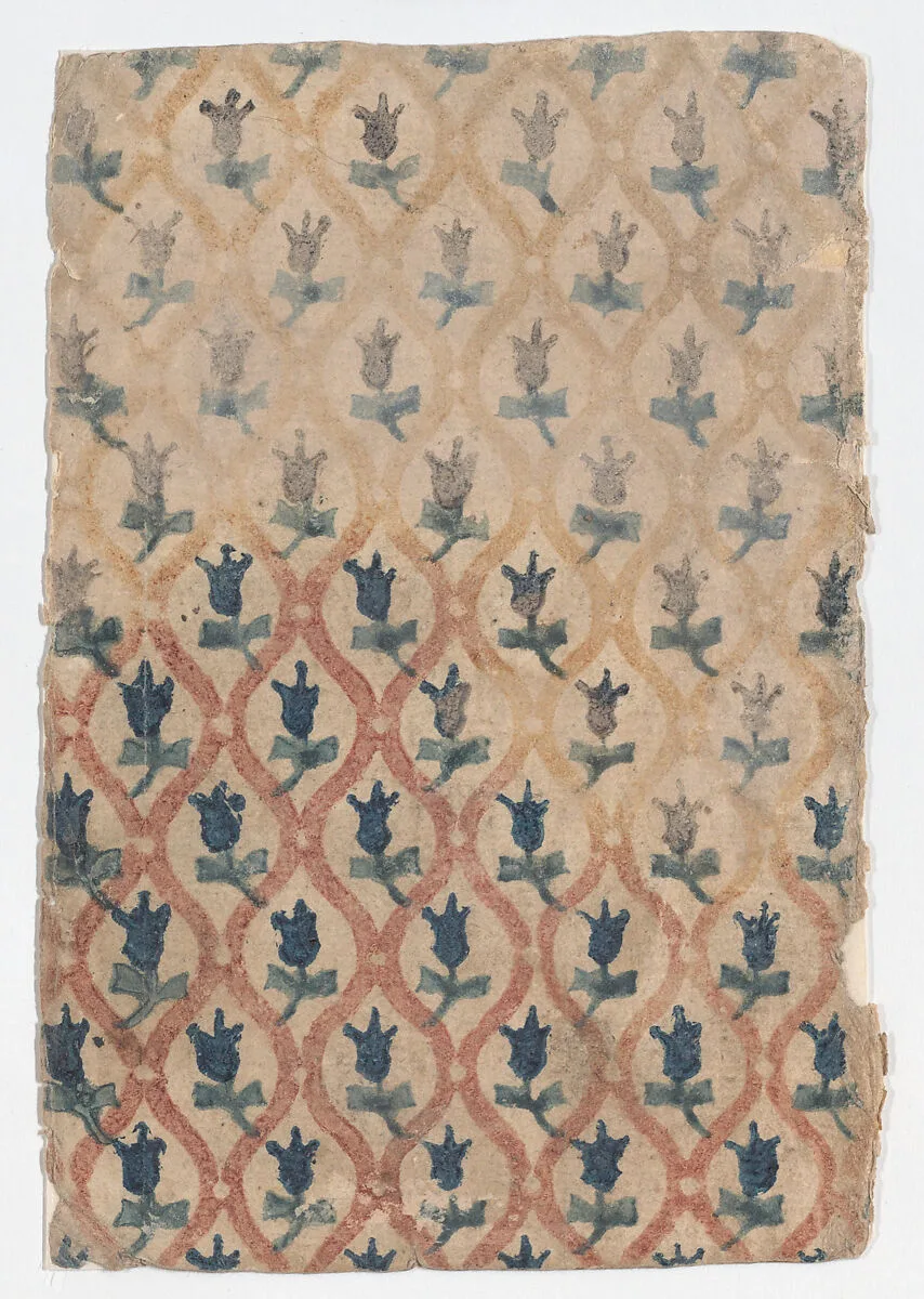 Sheet with overall pattern of tulips — Anonymous