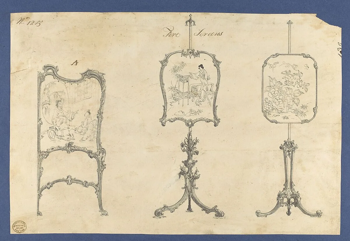 Fire Screens, in Chippendale Drawings, Vol. I — Thomas Chippendale