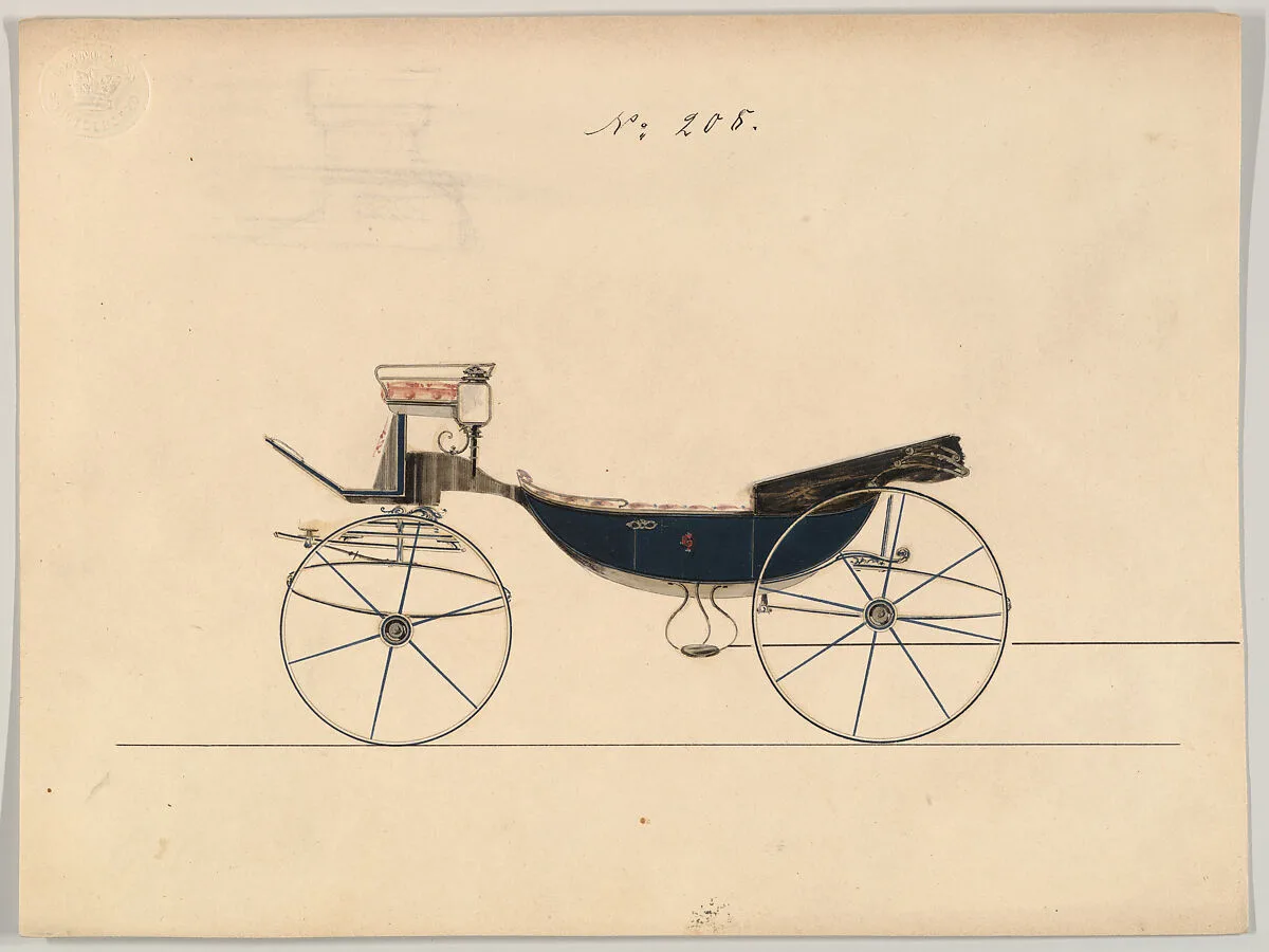 Design for Barouche Vis-à-vis, no. 208 — Brewster & Co.