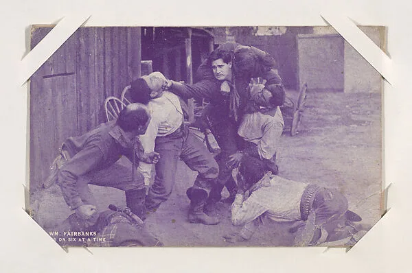 Wm. Fairbanks takes on six at a time from Western Stars or Scenes Exhibit Cards series (W412) — Unknown