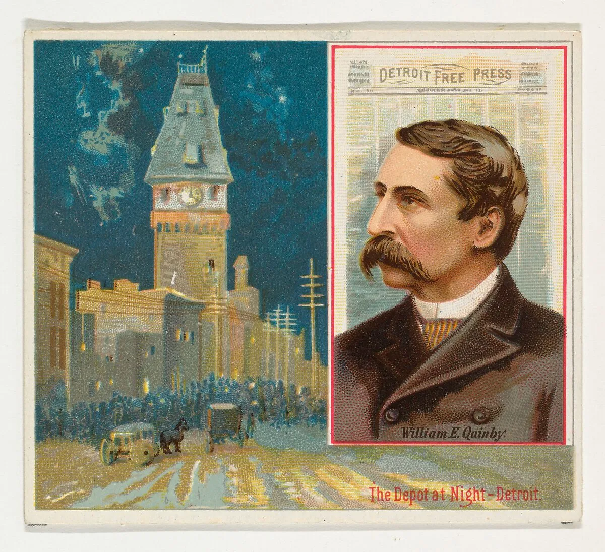 William E. Quinby, Detroit Free Press, from the American Editors series (N35) for Allen & Ginter Cigarettes — Allen & Ginter