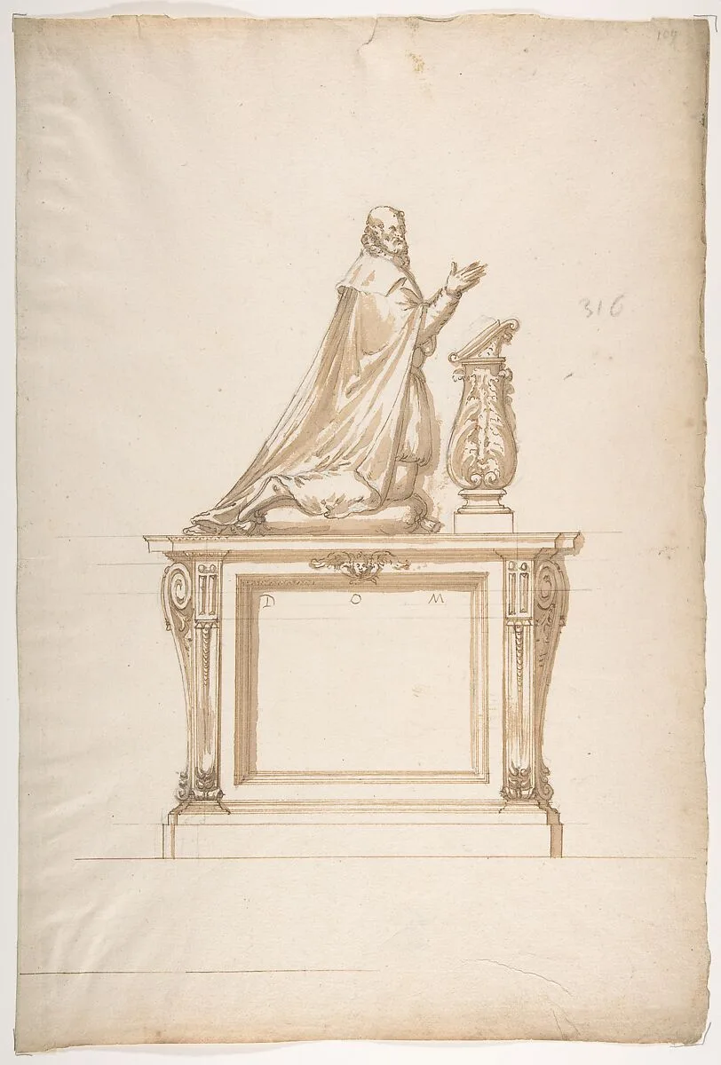 Design for a Man's Tomb — Anonymous, French, 16th century|Jacques Androuet Du Cerceau