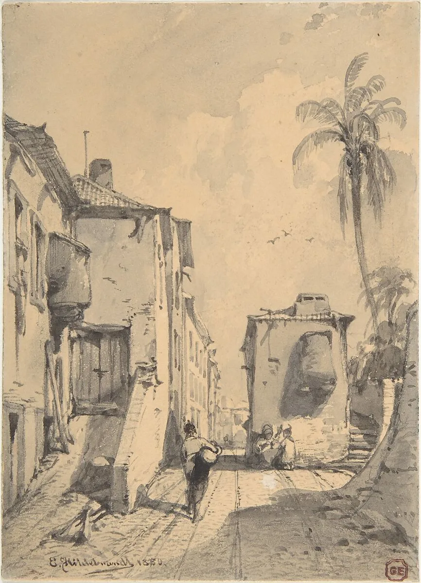 Oriental Street Scene — Eduard Hildebrandt