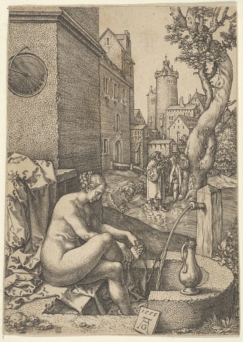 Susanna Surprised by the Elders, from The Story of Susanna — Heinrich Aldegrever