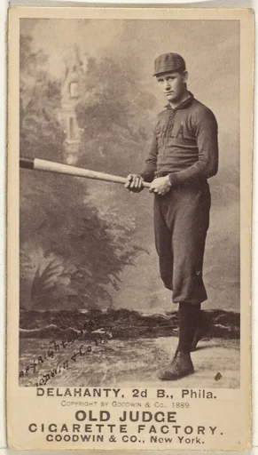 Edward James "Big Ed" Delahanty, 2nd Base, Philadelphia, from the Old Judge series (N172) for Old Judge Cigarettes