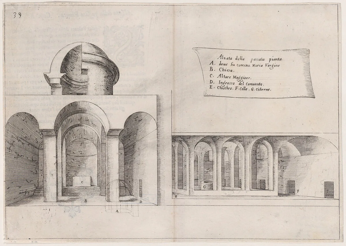 32nd Plate, from Trattato delle Piante & Immagini de Sacri Edifizi di Terra Santa (Treatise of the Plans & Images of the Sacred Buildings of the Holy Land) — Jacques Callot|Bernardino Amico|Pietro Cecconcelli
