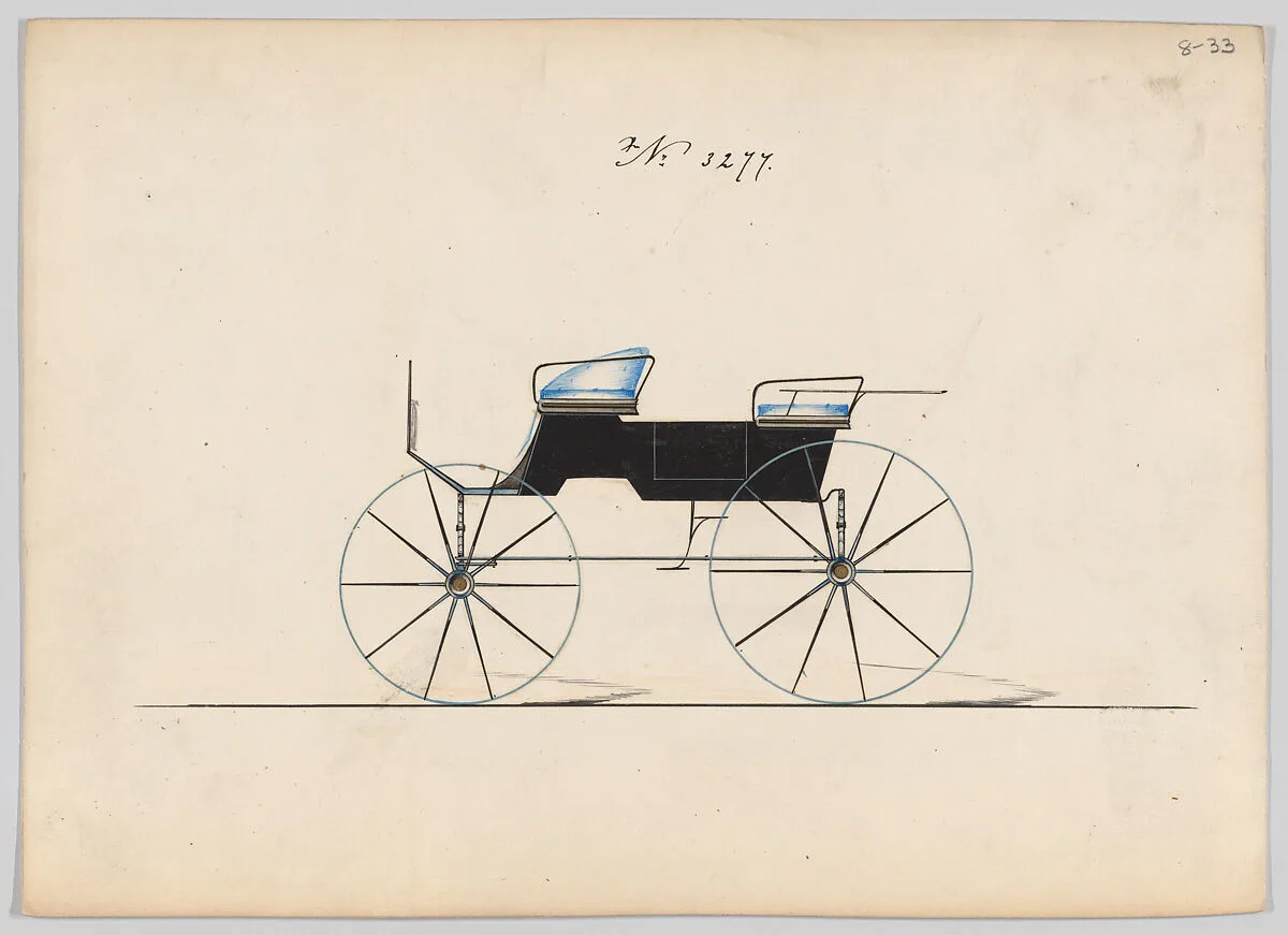 Design for 4 seat Phaeton, no top, no. 3277 — Brewster & Co.