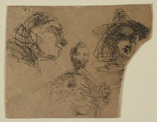 Two Female Heads and Standing Figure (from Sketches on the Coast Survey Plate)
