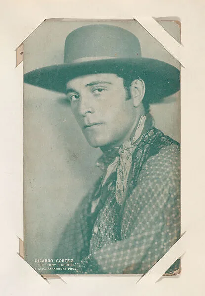 Ricardo Cortez in "The Pony Express" from Western Stars or Scenes Exhibit Cards series (W412) — Unknown