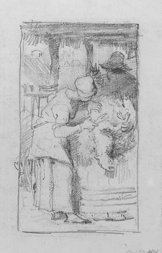 La Tondeuse de Moutons (Woman Shearing Sheep)
