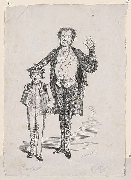 Man Standing Next to a Young Boy Holding Books — Charles-Albert Arnoux Bertall|Félix Leblanc