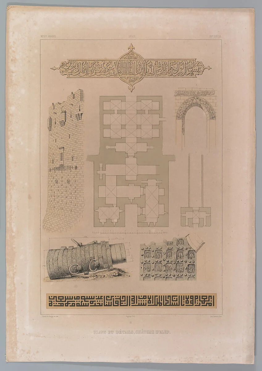 59. Plan et details, Château d’Alep — Joseph-Philibert Girault de Prangey