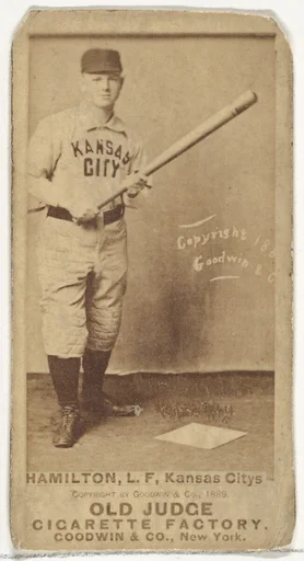 William Robert "Sliding Billy" Hamilton, Left Field, Kansas City Cowboys, from the Old Judge series (N172) for Old Judge Cigarettes