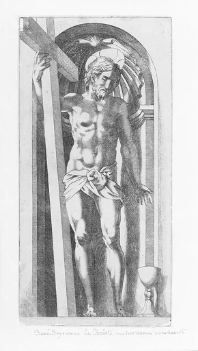 Christ Holding a Cross in a Niche