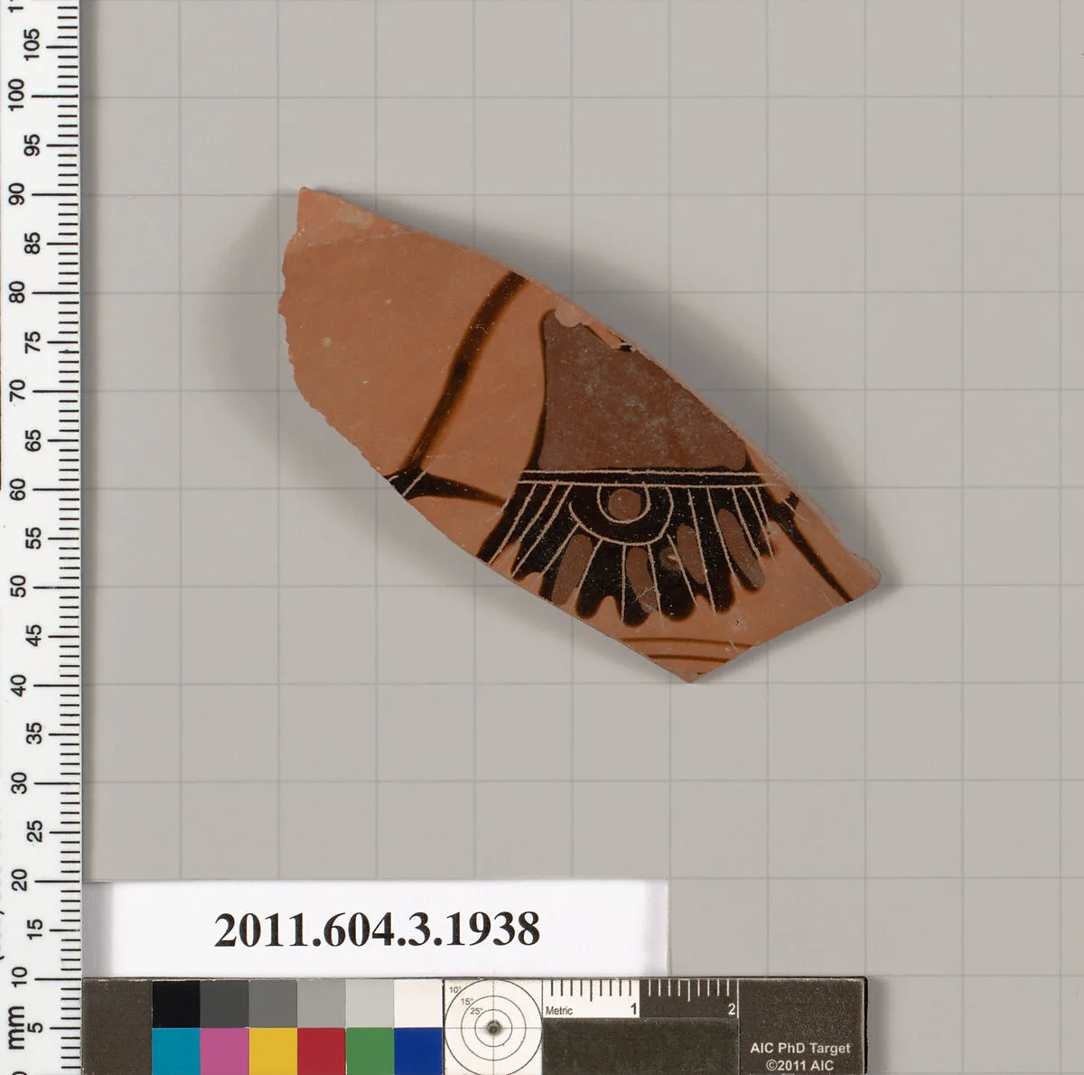 Terracotta fragment of a kylix: Komast cup (drinking cup) — Unknown