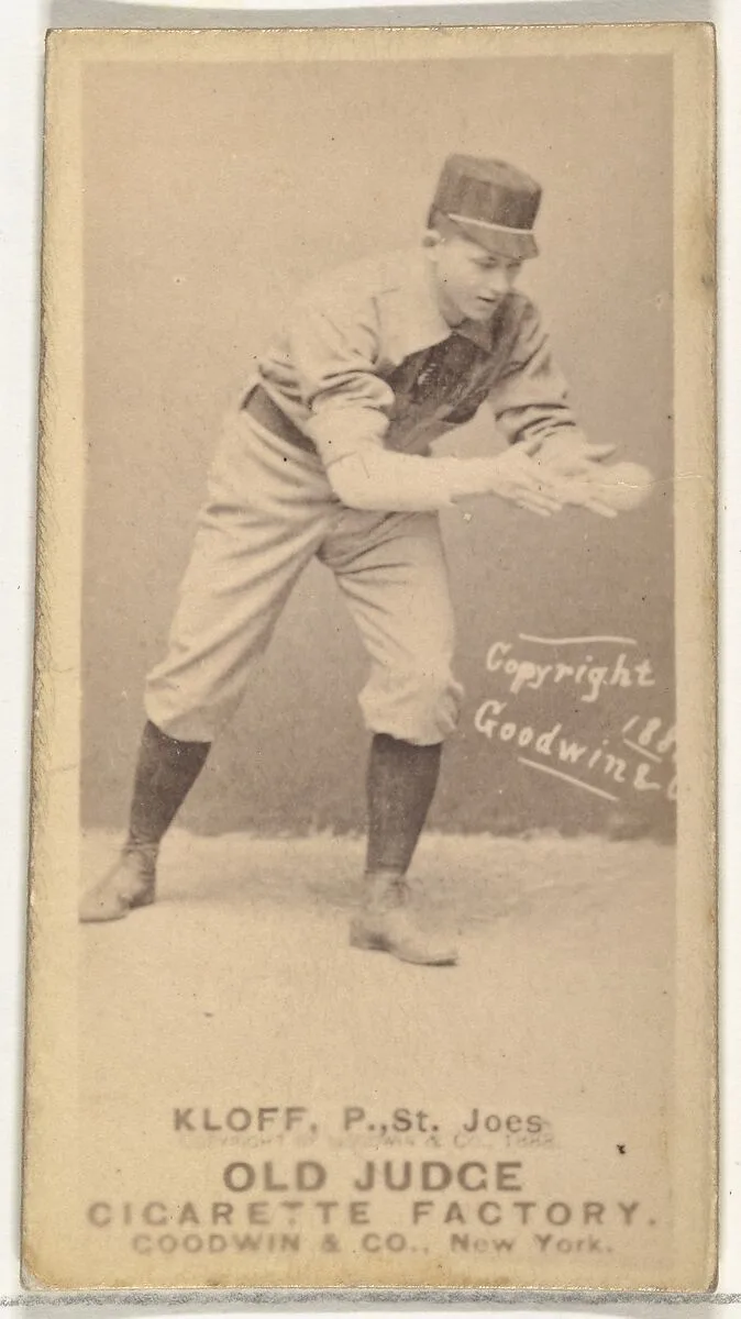 Gustave Louis "Gus" Klopf, Pitcher, St. Joseph Clay Eaters, from the Old Judge series (N172) for Old Judge Cigarettes — Goodwin & Company