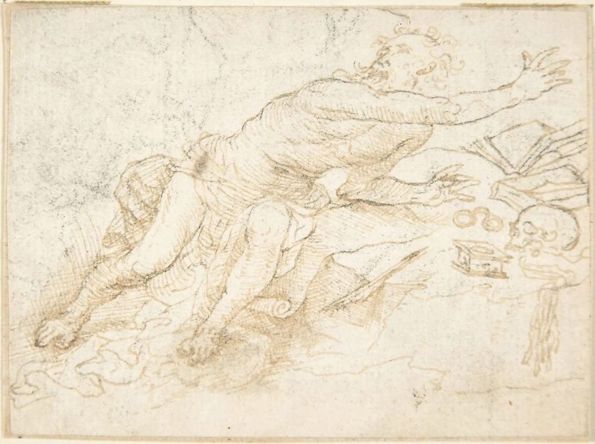 Awe-struck Saint Jerome — Anonymous, Spanish, School of Seville, 17th century