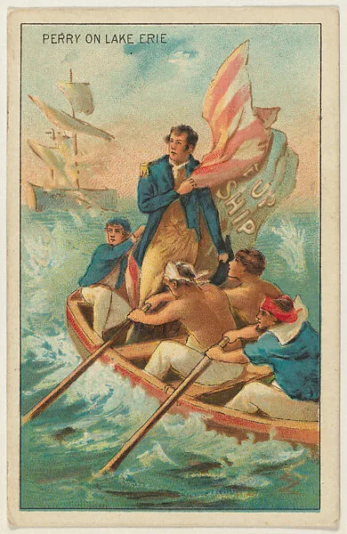 Perry on Lake Erie, from the "Historical Events" series (T70), issued with Hoffman House Magnums Cigars, Flexo Giants Little Cigars, Buffo Little Cigars, and Just Suits Cut Plug — Unknown