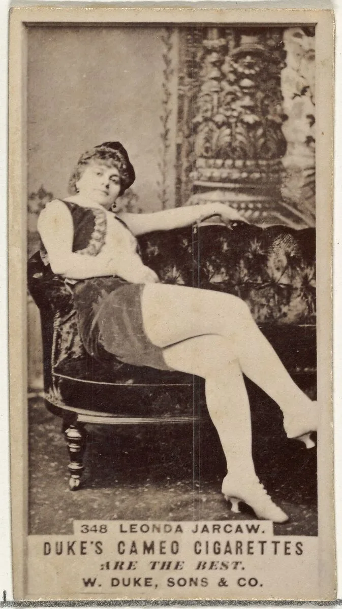 Card Number 348, Leonda Jarcaw, from the Actors and Actresses series (N145-5) issued by Duke Sons & Co. to promote Cameo Cigarettes — W. Duke, Sons & Co.