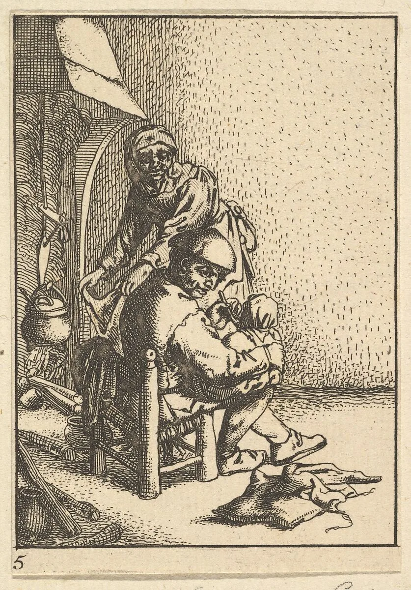 Father Feeding his Child — Adriaen van Ostade
