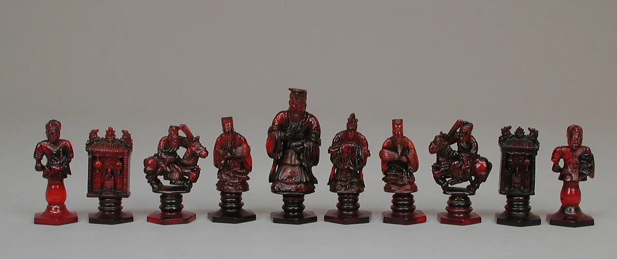 Chessmen (32) and board — Unknown