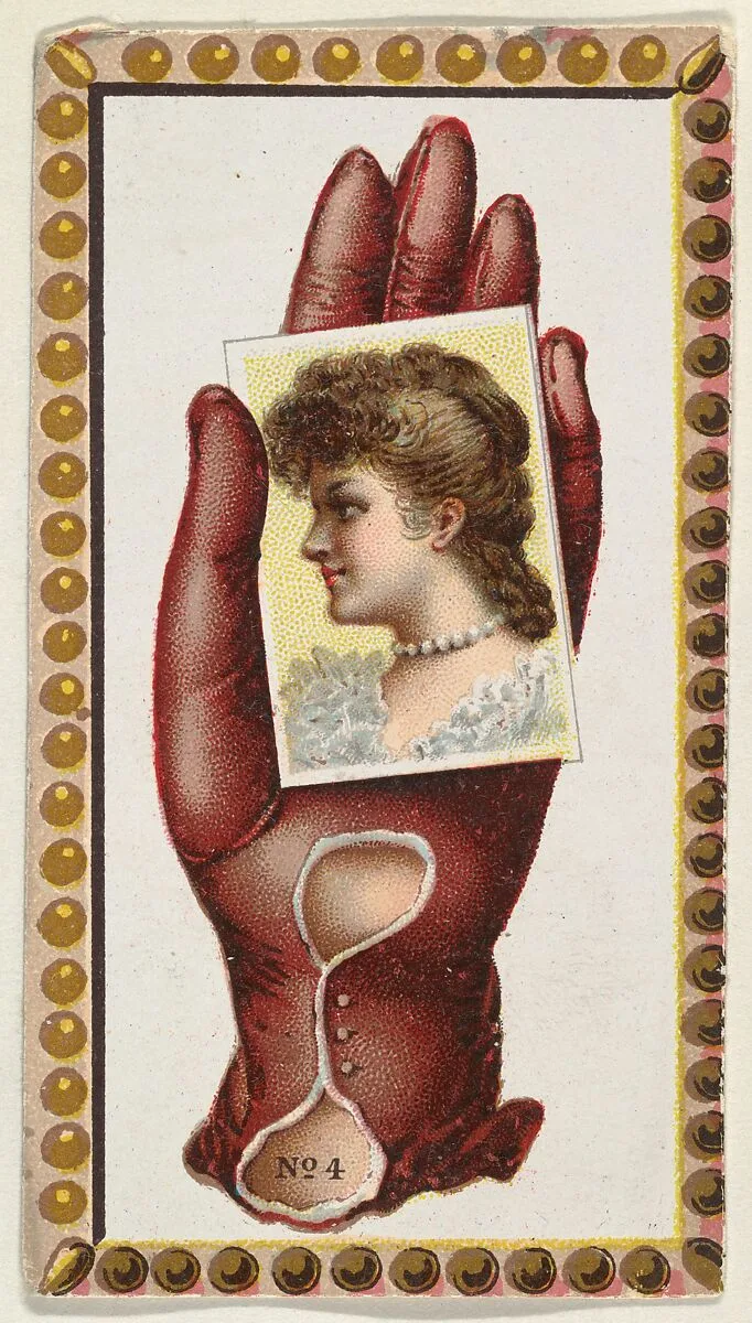Card Number 4, cut-out from banner advertising the Opera Gloves series (G29) for Allen & Ginter Cigarettes — Allen & Ginter|American Tobacco Company