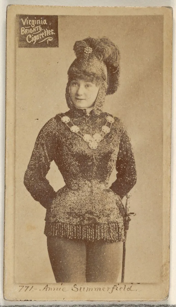 Card 771, Annie Summerfield, from the Actors and Actresses series (N45, Type 2) for Virginia Brights Cigarettes — Allen & Ginter