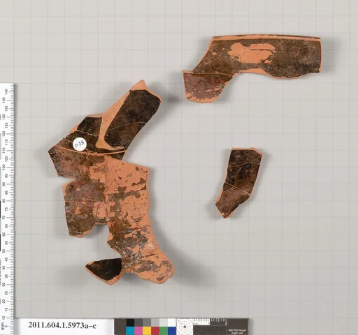 Terracotta fragments of a kylix (drinking cup)