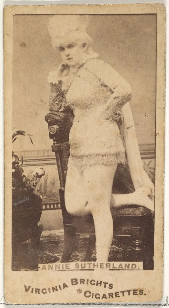 Annie Sutherland, from the Actors and Actresses series (N45, Type 1) for Virginia Brights Cigarettes — Allen & Ginter