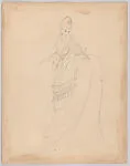 Drawing for a woman's theatrical costume of Victorian style — Vincente Minnelli