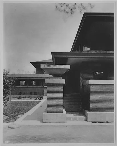 Darwin D. Martin Residence, service entrance from driveway